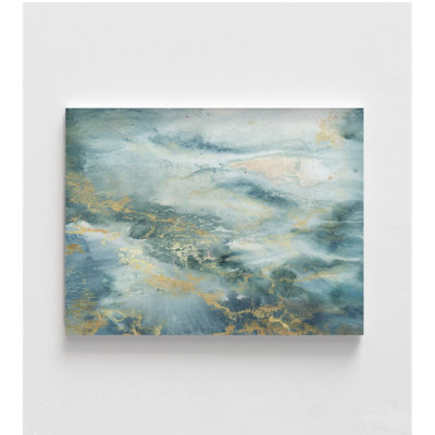 «Blue and Gold», reproduction d'art abstrait, art mural très grand abstrait, reproduction d'art abstrait à l'huile, art mural encadré, art mural surdimensionné