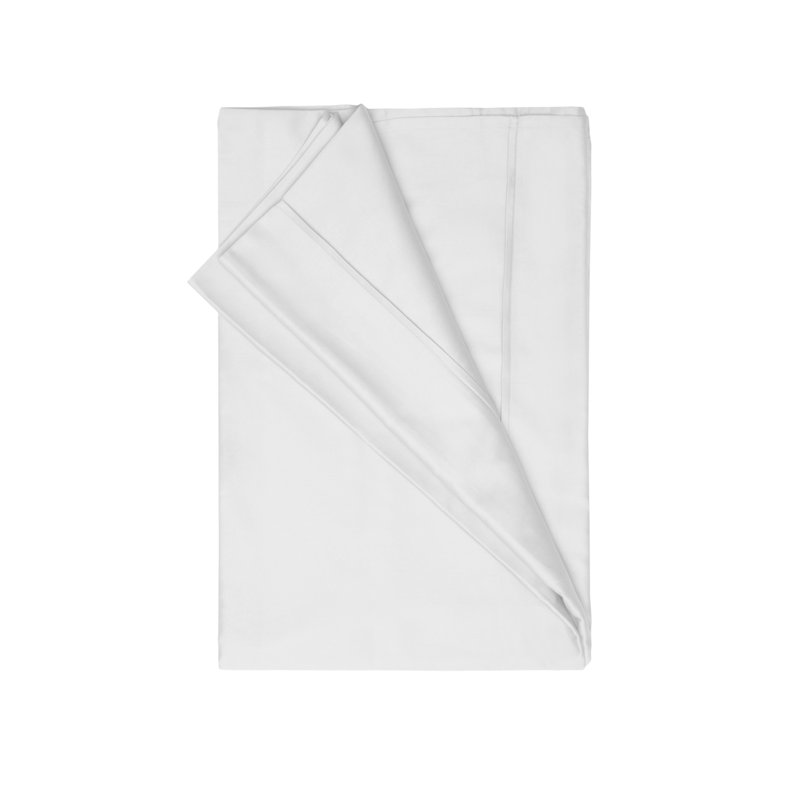 500 TC Premium Polycotton Sateen Flat Sheet, Single (3'), White