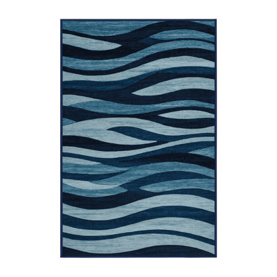Tapis bleu lavable à la machine