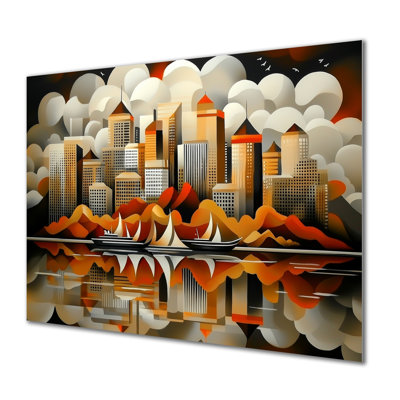 Canada Cubic Vancouver City In Autumn I - Cityscapes Metal Art, City Vancouver Metal Print