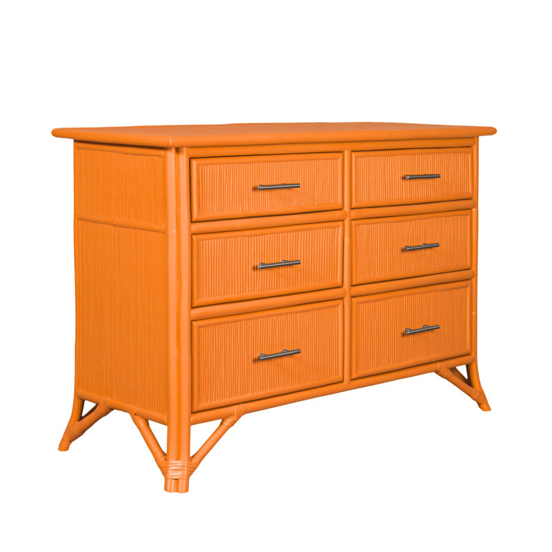 Bermuda 6 - Drawer Dresser, Citrus Orange