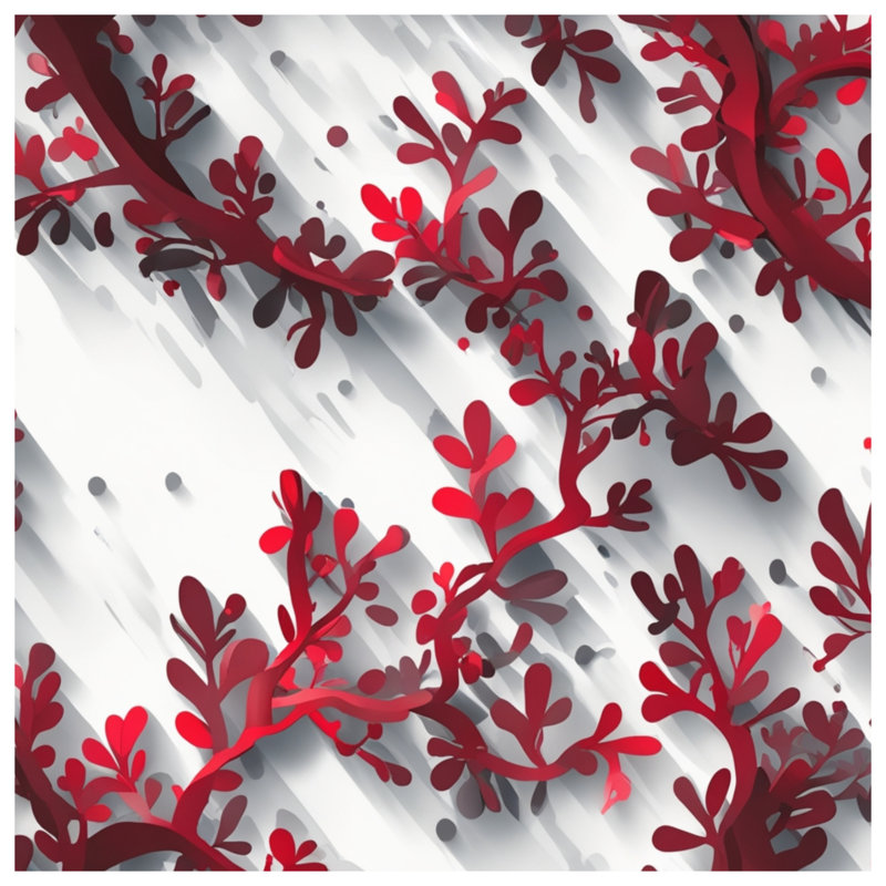 Red Branch Pattern Blankets, 50in W x 60in H