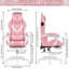 Fauteuil de jeu ergonomique à DEL avec coussin lombaire à massage-106895571