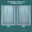 Porte de douche coulissante sans cadre, 122 cm (L) x 193 cm (H), fini argent brossé, verre trempé 8 mm-90550833