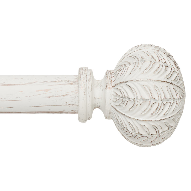 Jacarion Adjustable Overall Width x 1'' Diameter Single Curtain Rod, 48" - 86", White