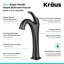 Ensemble de lavabo vasque de salle de bain en céramique blanche avec robinet KRAUS Elavo-35678463