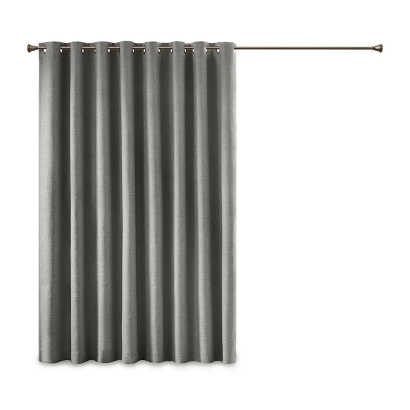 Printed Heathered Blackout Window Patio Panel for Living Room Bedroom, Gray