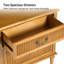 Table d'appoint Satine Farmhouse en bois massif de 60 cm de large avec prise intégrée-20024173