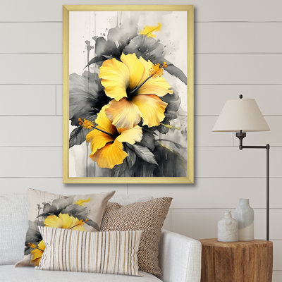 " Yellow And Grey Hibiscus Serenade "