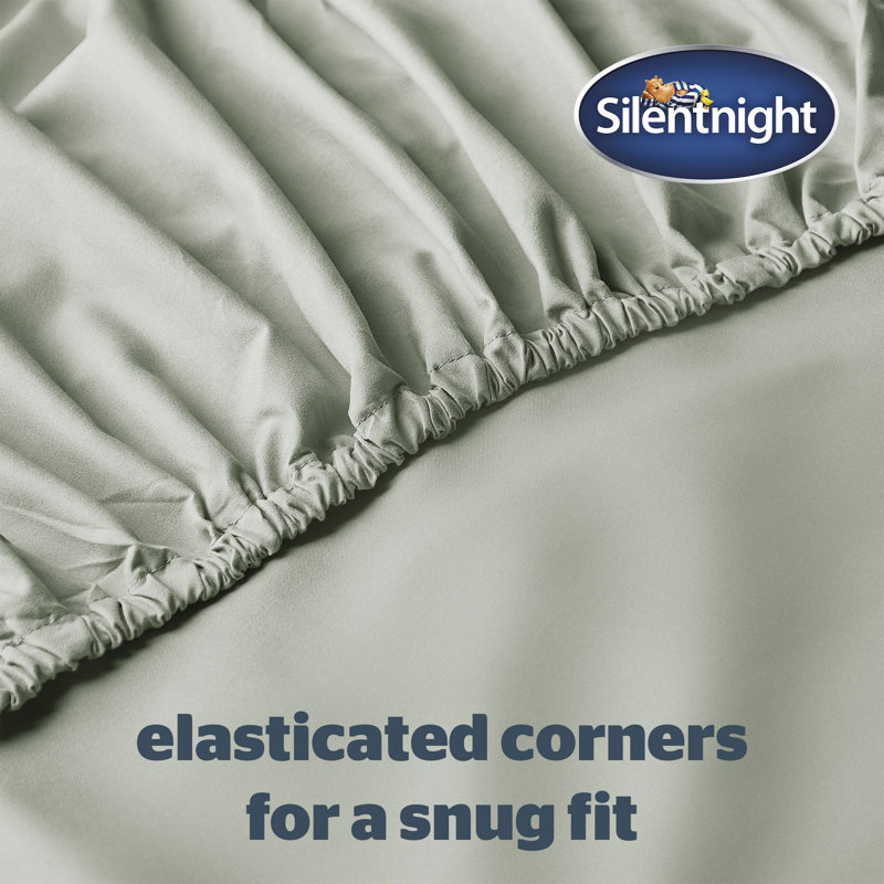 Silentnight Supersoft Fitted Sheet, Sage Green, Double (4'6)