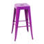 Tabourets de bar en métal sans dossier de hauteur de comptoir de 30 po Mauve de 4, non empilables, détachables, espace, assemblage, pour îlot de cuisine, bar, salle à manger - imperméable, nécessitant peu d'entretien,