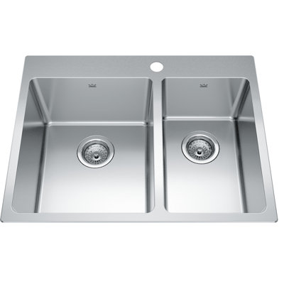 Brookmore 26.94'' L Double Bowl Stainless Steel Kitchen Sink