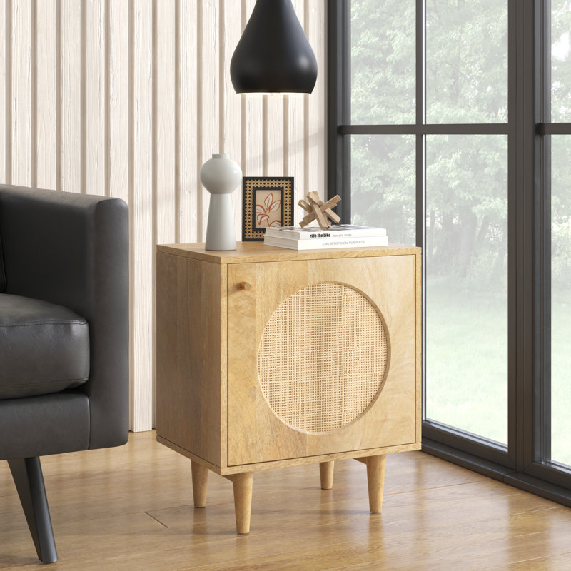 Peltz 19.75'' W Unfinished Solid Wood Nightstand, Natural