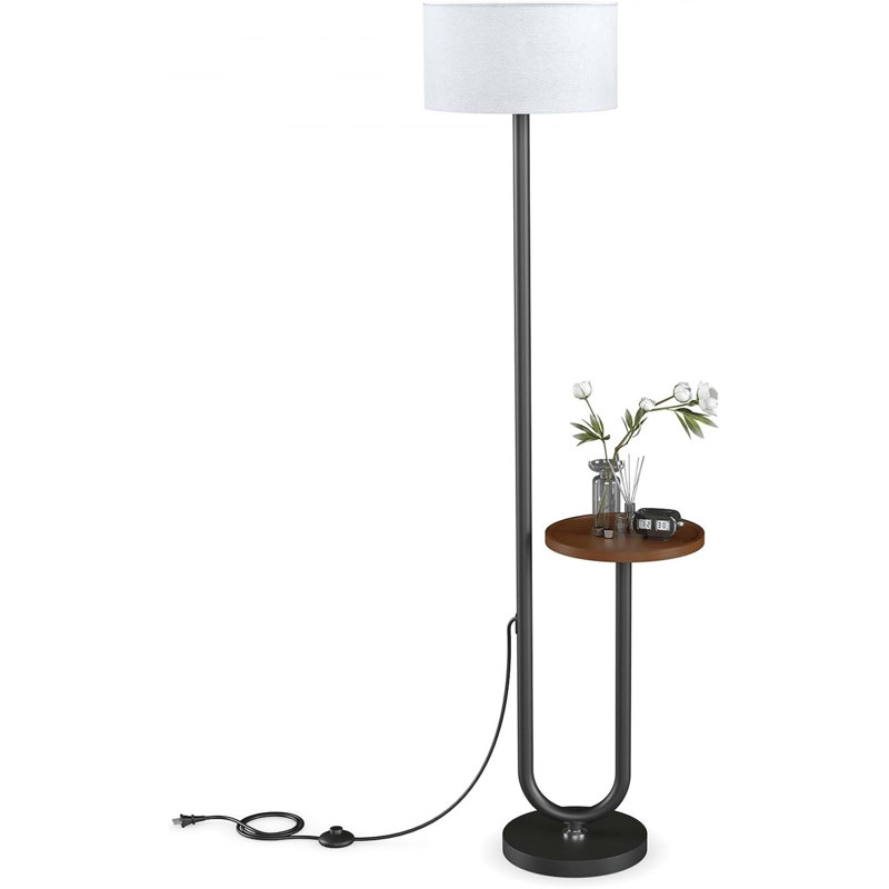 Floor Lamp With Table Brown