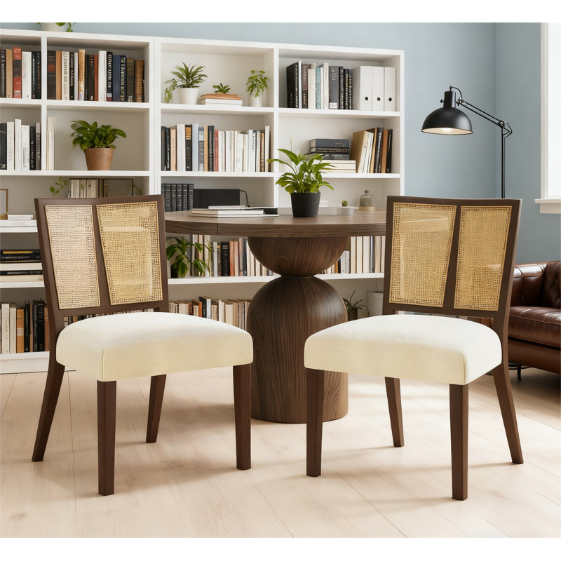 Rattan Dining Chair Without Arm, Walnut