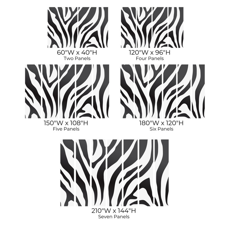 Papier peint de qualité supérieure - Motif à rayures zébrées, L 120 po x l 180 po
