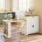 67.7" extendable kitchen island For Seating 2-6, Island Table For Kitchen with power outlet, Drawer, Sided Storage, Spice Racks, White