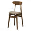 Chaise d'appoint de salle à manger idéale pour les patios extérieurs - hauteur de 32 po, ensemble de 2, côté, rembourrée, cuisine, salle à manger, finition noyer foncé, tissu beige rembourré, style moderne