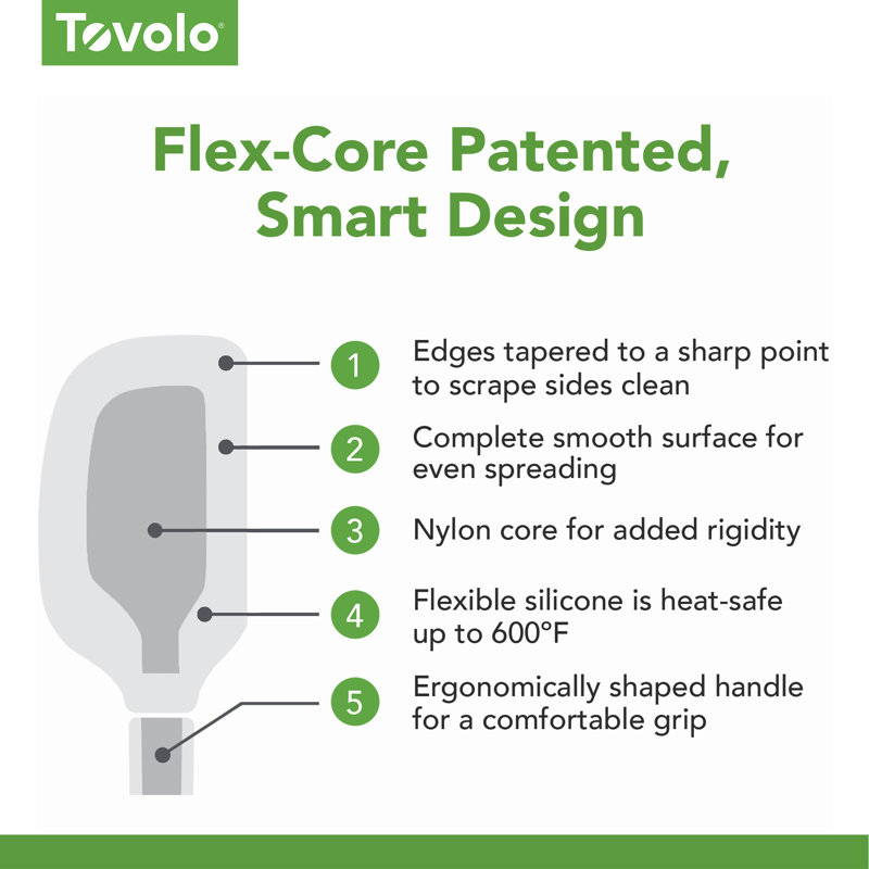 Cuillère en silicone Tovolo Flex-Core pour ramasser, remuer et servir, ardoise bleue, Bleu ardoise