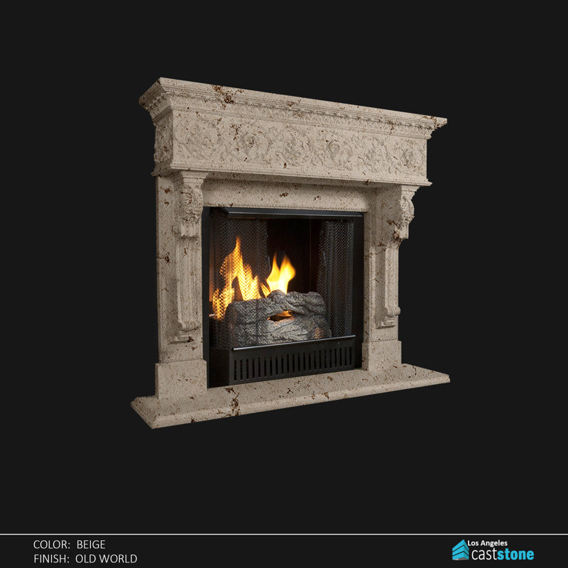 Marfa Fireplace Surround, Beige Old World