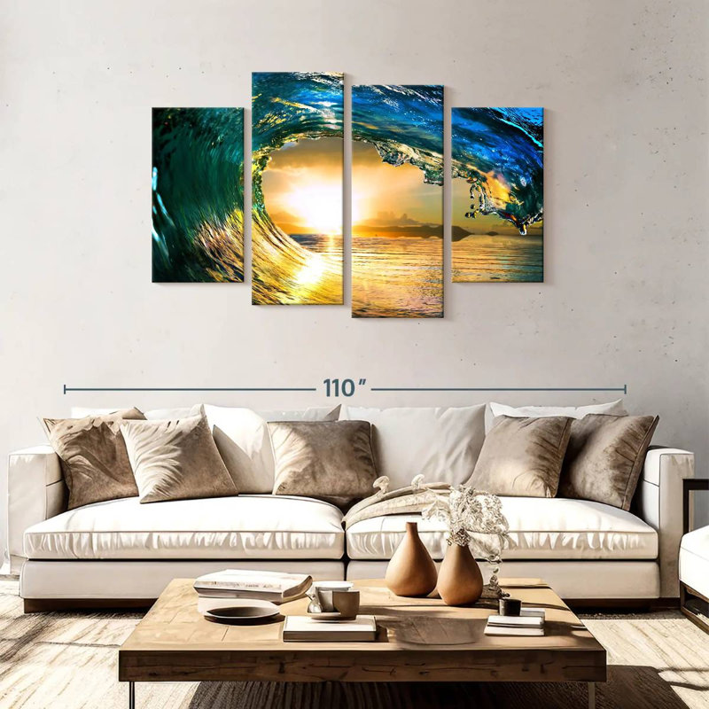 Gillard Sunset Ocean Wave, 48" H x 75" W