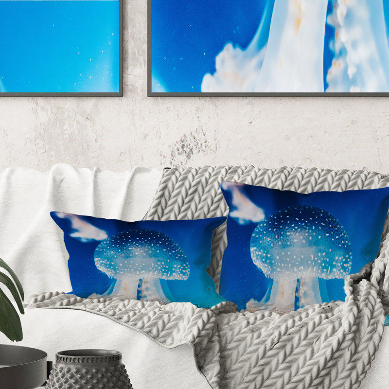 Pretty And Beautiful Jellyfish In The Blue Water Animal Print Lumbar Pillow