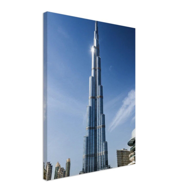 Impression sur toile Burj Khalifa - horizon de Dubaï - affiche sur toile gratte-ciel emblématique - œuvre d'art de paysage urbain
