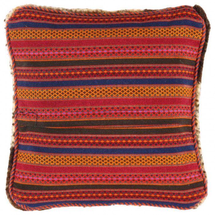 Fine Hand knotted Gabbeh pillow, Beige/Ivory, 15"H x 15"W