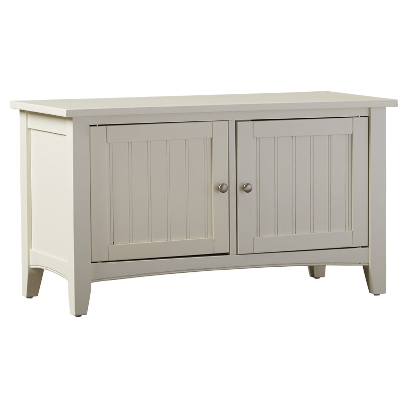 Ajwad Storage Bench with 2-Door Cabinet Storage, Ivory, Ivory