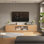 A high-end TV cabinet made of ash wood