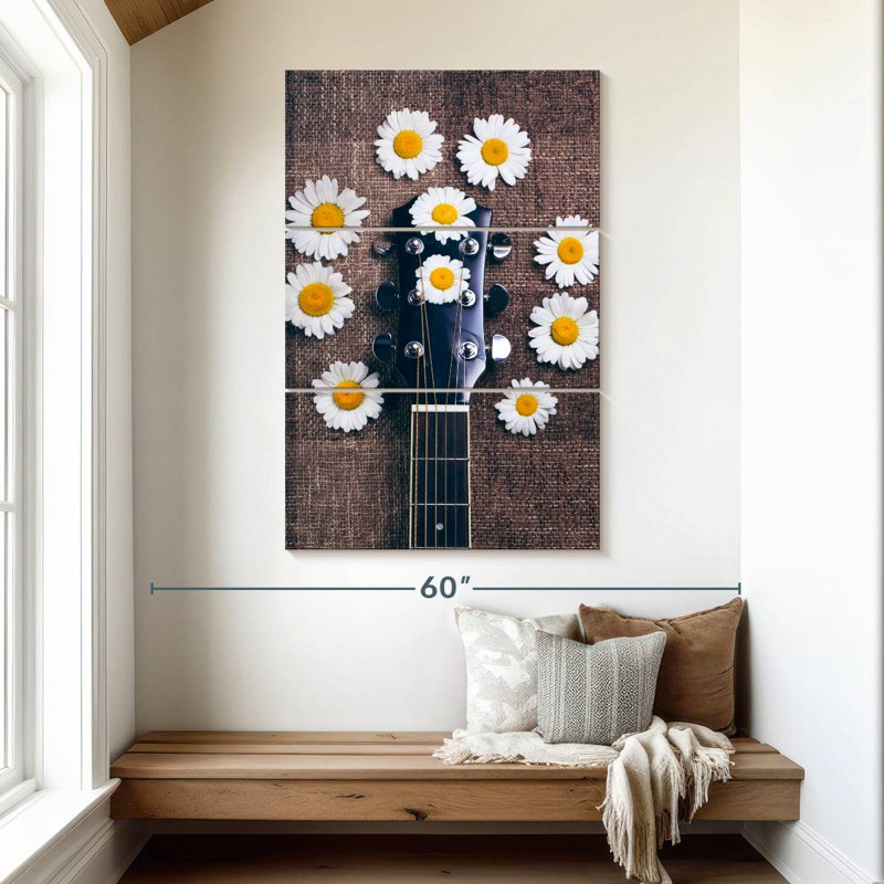 Abarca Guitar And Daisy, 50" H x 32" W