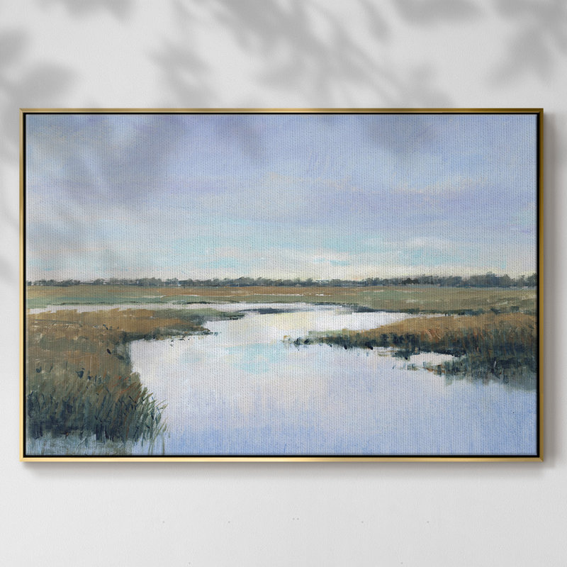 «Coastal Plains I», reproduction sur toile, Or, H 27 po x l 41 po x P 2 po