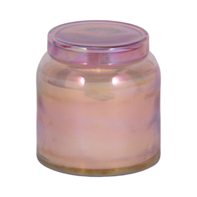 Sagebrook Home 4" 21 Oz Jasmine Luster Lidded Candle, Pink