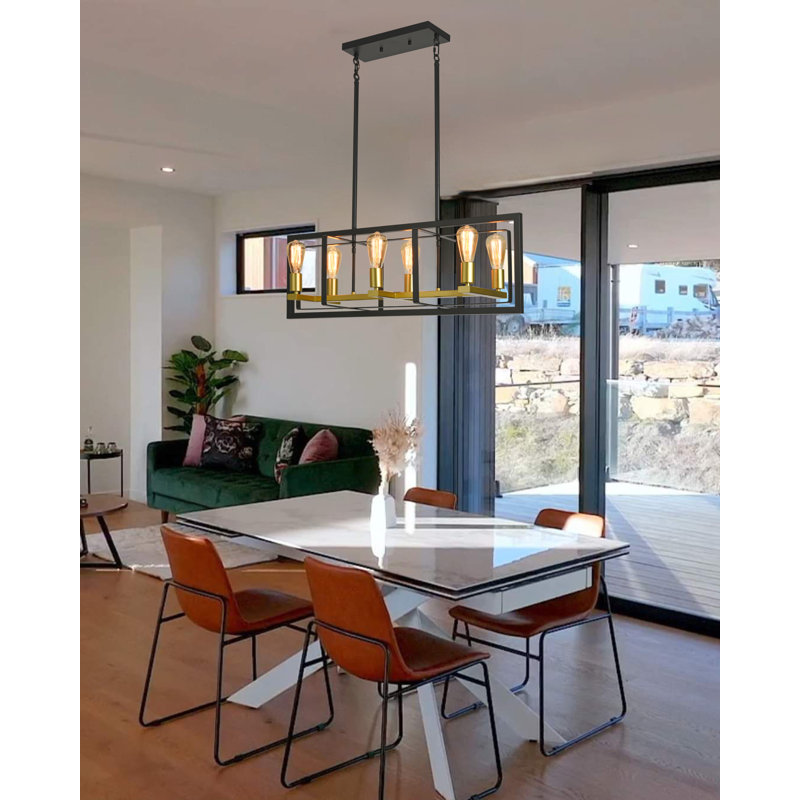 Luminaire suspendu 6 lumières pour îlot de cuisine