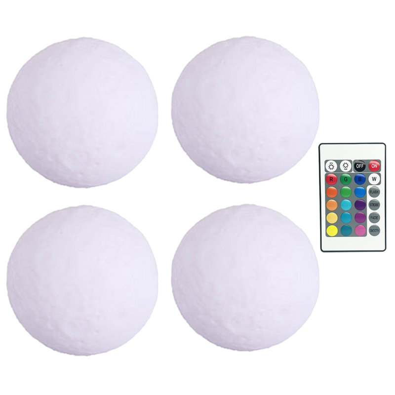 4Pcs Floating Pool Light with Remote 16 RGB Colour Changing IP68 Waterproof Battery Powered Outdoor