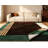 Double-Layer Removable Faux Wool Area Rug with Geometric Stripes, Modern Luxury Coffee Brown and Emerald Green Floor Mat for Living Room