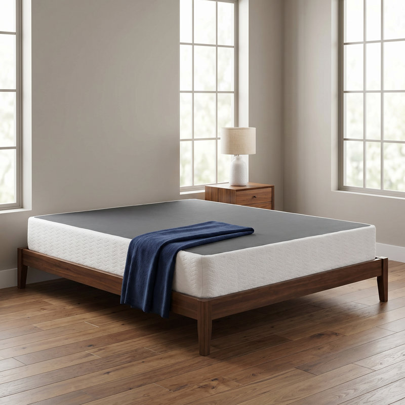 Sommier double avec housse en tissu texturé, Lit double