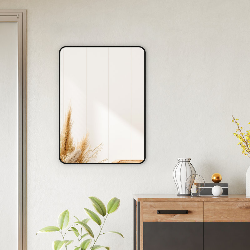 Bonia Metal Rectangle Mirror, 22" x 30", Black