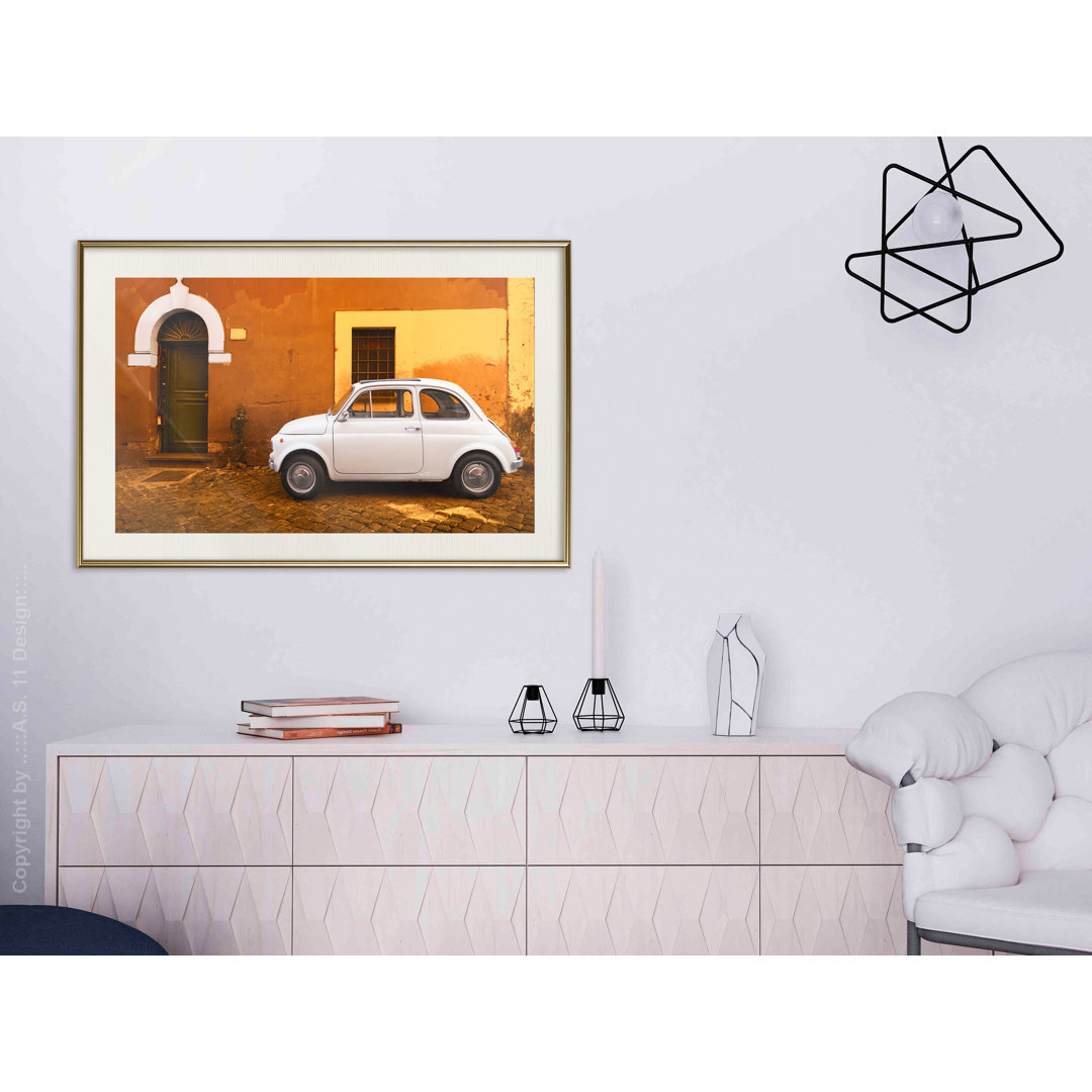 Gerahmtes Poster White Car