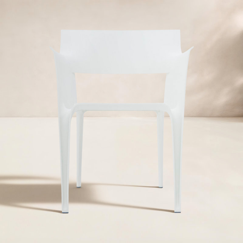Pedrera Stacking Patio Dining Chair, White