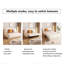 Canapé-lit modulaire en similicuir blanc crème avec rangement-1025077825