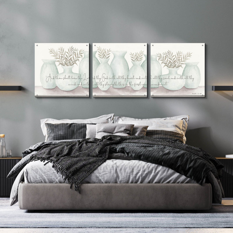 «Love the Lord Your God» par Cindy Jacobs, art mural en verre acrylique, ensemble de 3 pièces, 72 po x 24 po