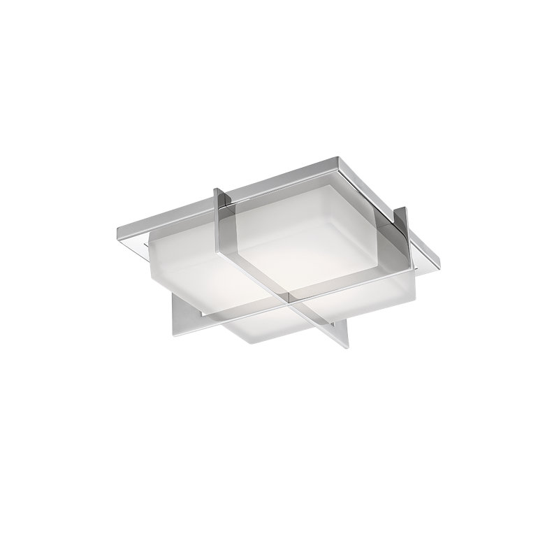Razor 15'' Stainless Steel LED Flush Mount with Opal Etched Glass