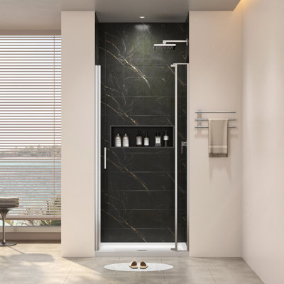 72"H Left And Right Opening Universal Shower Door, Open Outside, With 1/4" And 5/16" Tempered Glass