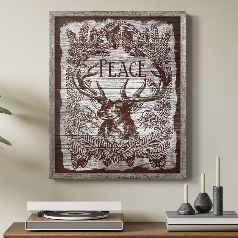 Red Wood Peace, reproduction encadrée - bois massif, H 11 po x l 9 po