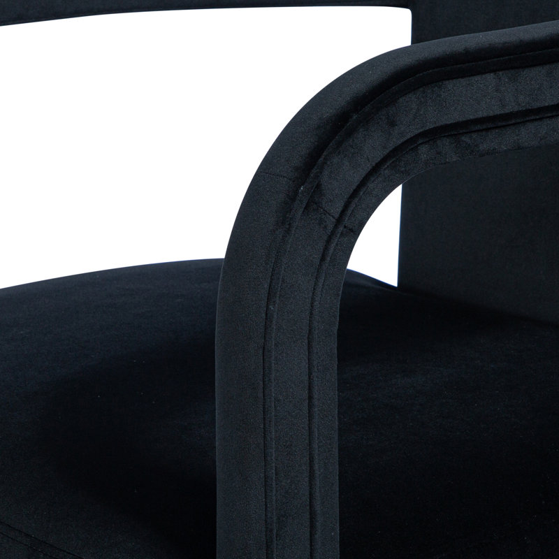 Metro Barrel Chair, Stax Black Performance Velvet