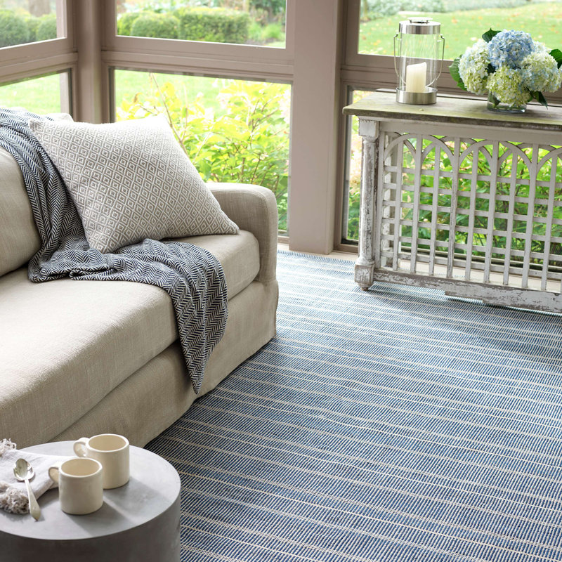 Samson Navy Handwoven Indoor/Outdoor Rug, Rectangle 3' x 5'