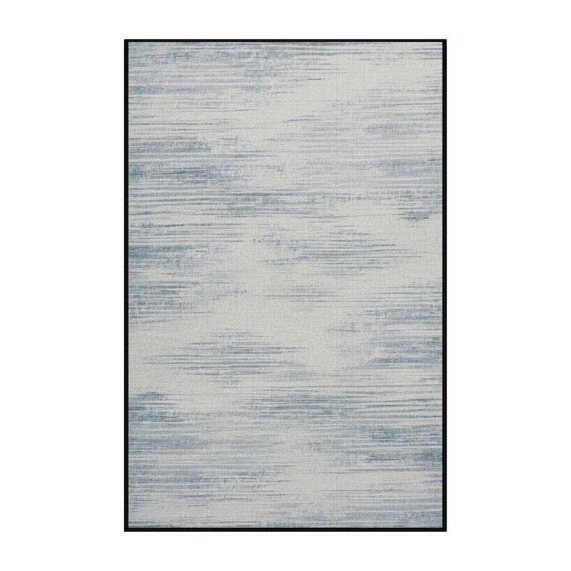 Machine Washable Abstract Gray Area Rug, Rectangle 5' x 7'