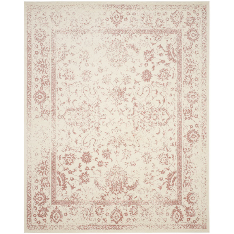 Stromsburg Floral Area Rug, Rectangle 235 x 305cm, Ivory/Pink