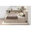 Lit de jour en bois pleine grandeur avec tablettes de rangement et lit gigogne, lait blanc antique